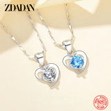 Heart Zircon Pendant in 999 Sterling Silver Necklace
