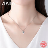 Heart Zircon Pendant in 999 Sterling Silver Necklace
