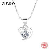 Heart Zircon Pendant in 999 Sterling Silver Necklace