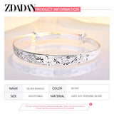 Adjustable 925 Silver Bangle For Women Wedding Jewelry