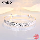 Adjustable 925 Silver Bangle For Women Wedding Jewelry