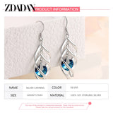 Arrival 925 Silver Crystal Long Dangle Earrings Wedding Charm Jewelry