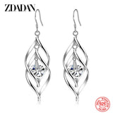 Arrival 925 Silver Crystal Long Dangle Earrings Wedding Charm Jewelry