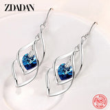 Arrival 925 Silver Crystal Long Dangle Earrings Wedding Charm Jewelry