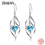 Arrival 925 Silver Crystal Long Dangle Earrings Wedding Charm Jewelry