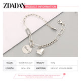 925 Sterling Silver Heart Bracelet for Women Party Jewelry Gift