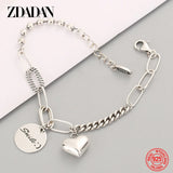 925 Sterling Silver Heart Bracelet for Women Party Jewelry Gift