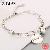 925 Sterling Silver Heart Bracelet for Women Party Jewelry Gift