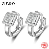 925 Silver Zircon Hoop Earrings Wedding Jewelry