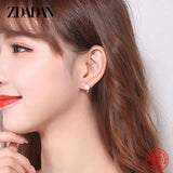 925 Silver Zircon Hoop Earrings Wedding Jewelry
