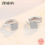 925 Silver Zircon Hoop Earrings Wedding Jewelry