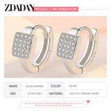 925 Silver Zircon Hoop Earrings Wedding Jewelry