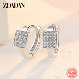 925 Silver Zircon Hoop Earrings Wedding Jewelry