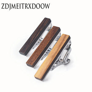 Vintage Wood Copper Necktie Bar Groom Wedding Tie Clip