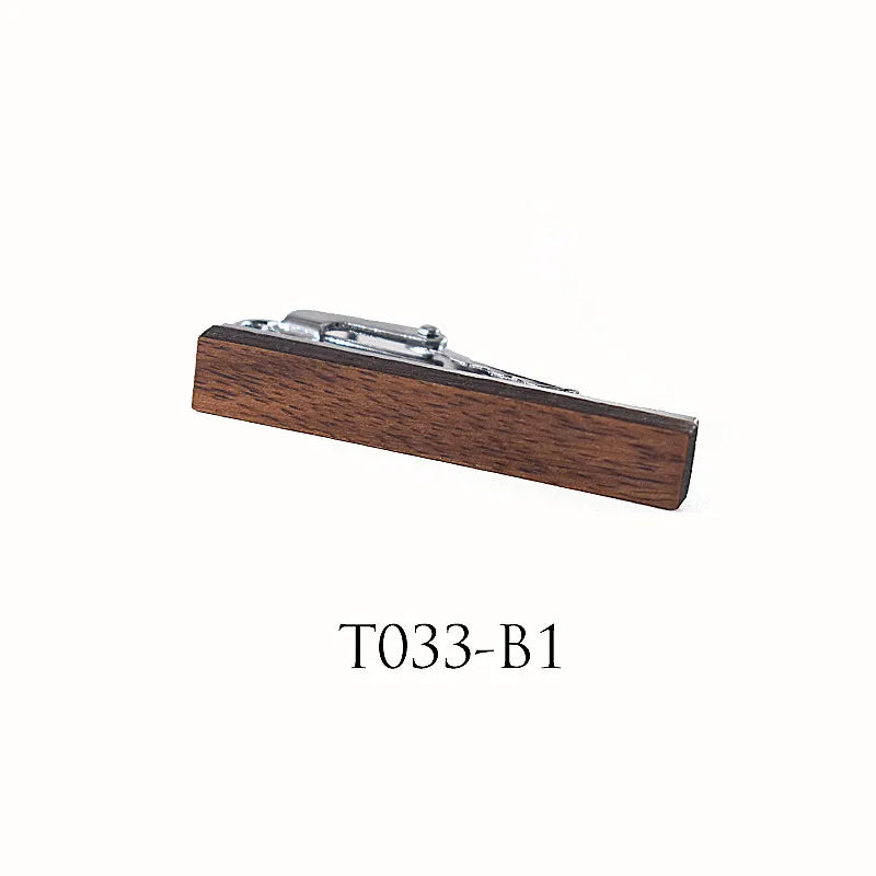 Vintage Wood Copper Necktie Bar Groom Wedding Tie Clip