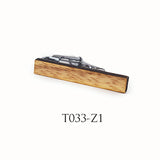 Vintage Wood Copper Necktie Bar Groom Wedding Tie Clip