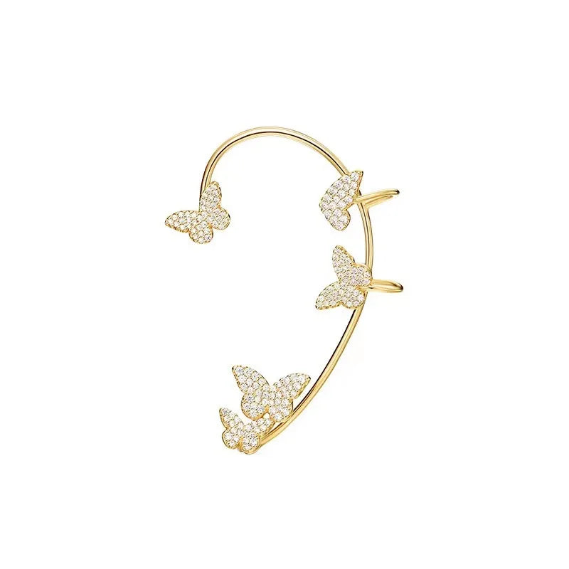 Sweet Butterfly Snowflake Ear Cuff for Women Bijoux Jewelry