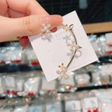 Zircon Pearl Flower Ear Bones Clip Women's Earrings Ear Cuff