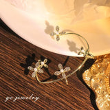 Zircon Pearl Flower Ear Bones Clip Women's Earrings Ear Cuff