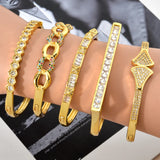 Zircon Bracelet 18K Plated Snake Geometry Twist Bangle