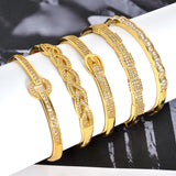Zircon Bracelet 18K Plated Snake Geometry Twist Bangle