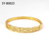Zircon Bracelet 18K Plated Snake Geometry Twist Bangle
