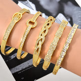 Zircon Bracelet 18K Plated Snake Geometry Twist Bangle