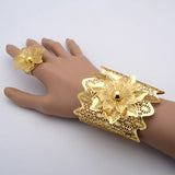 Flower Women's Bangle Ring Set - Charming Party Jewelry