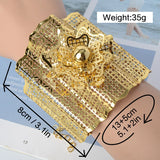 ZEA Big Bangle Hollow Flower Style For Women Copper Plated Adjustable