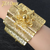 ZEA Big Bangle Hollow Flower Style For Women Copper Plated Adjustable