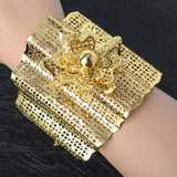 ZEA Big Bangle Hollow Flower Style For Women Copper Plated Adjustable