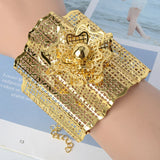 ZEA Big Bangle Hollow Flower Style For Women Copper Plated Adjustable
