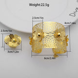 Dubai Flower Bangle With Ring Set - Bridal Wedding Ethiopian Jewelry