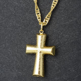 Latin Cross Pendant Necklace for Men, Brush Copper Finish, Daily Wear Gift