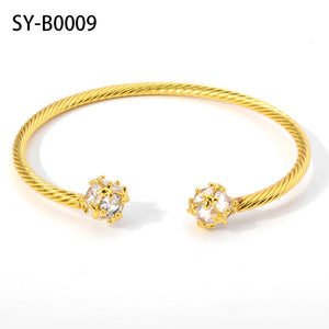 Minimalism Zircon Stone Cuff Bracelet Romantic Gift