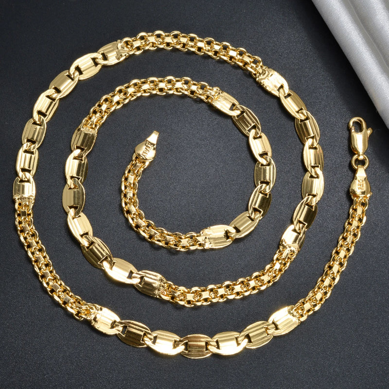 Hip Hop Chain Necklace for Men Women Basic Punk Copper Long Lock Choker Chain
