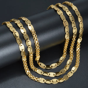 Hip Hop Chain Necklace for Men Women Basic Punk Copper Long Lock Choker Chain