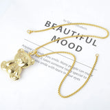 18k Teddy Bear Pendant Necklace Dubai Statement Necklace for Women