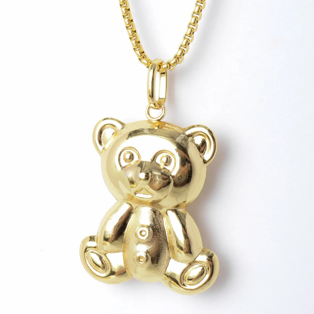 18k Teddy Bear Pendant Necklace Dubai Statement Necklace for Women