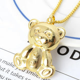 18k Teddy Bear Pendant Necklace Dubai Statement Necklace for Women
