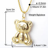 18k Teddy Bear Pendant Necklace Dubai Statement Necklace for Women