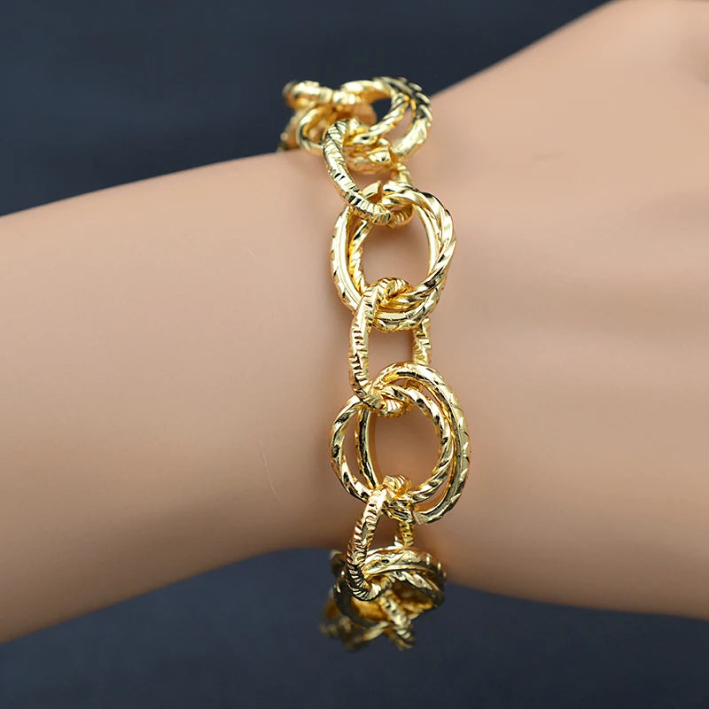 Vintage Charm Bracelets for Women Oval Chains Wedding Jewelry