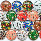 Mixed Dogs Pattern Glass Cabochons 12mm 20mm Round Jewelry Supplies