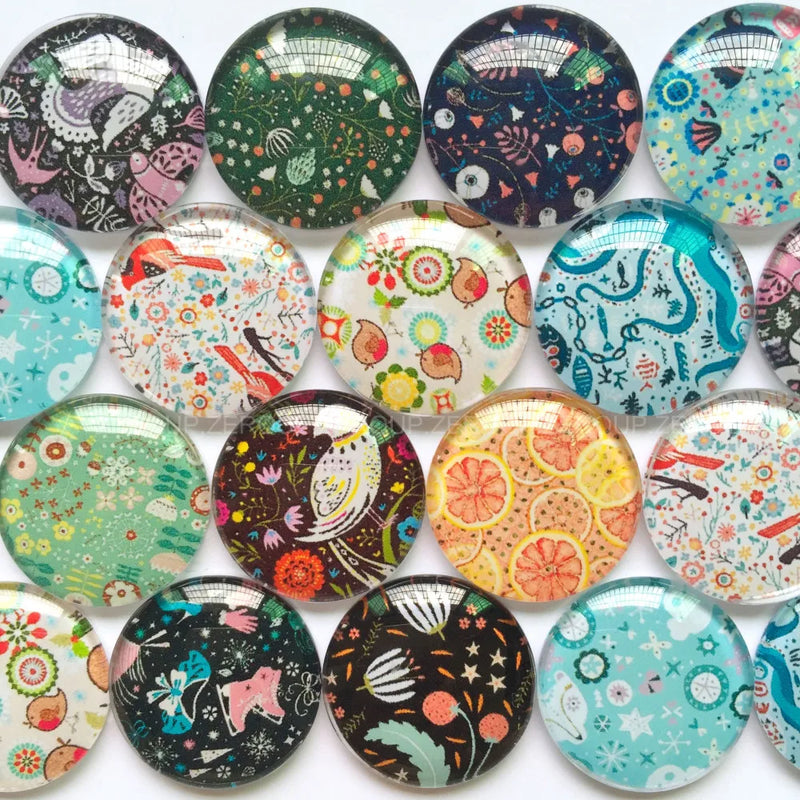 12mm 20mm Dogs Glass Cabochons Mixed Pattern for Jewelry TP-314