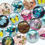 12mm 20mm Glass Cabochons Mixed Pattern Domed Round Jewelry Supplies