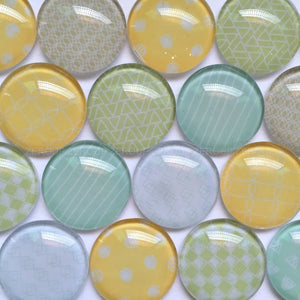 Mixed Pattern Glass Cabochons 12mm 20mm Round Jewelry Supplies BCH050