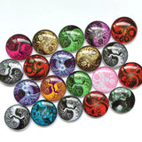 12mm 20mm Photo Glass Cabochons Mixed Pattern Domed Round Jewelry Supplies