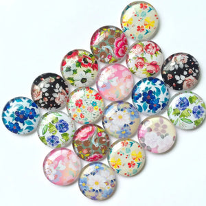 Mixed Pattern Glass Cabochons 12mm 20mm Round Jewelry Supplies BCH055