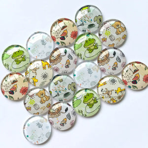 12mm 20mm Glass Cabochons Mixed Patterns Round Jewelry Supplies