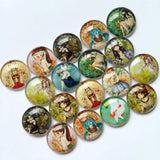 Mixed Pattern Glass Cabochons 12mm 20mm Domed Round Jewelry Supplies BCH052